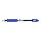 Z-grip Max Retractable Ballpoint Pen, Medium 1mm, Blue Ink, Silver Barrel, Dozen