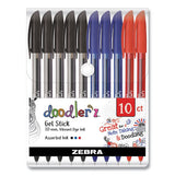 Doodler'z Gel Stick Pen, Bold 1 Mm, Assorted Ink, Assorted Barrels, 10-pack