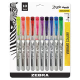 Zazzle Liquid Ink Highlighter, Chisel Tip, Assorted Colors, 10-set