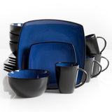 Soho Lounge 16 pc Dinnerware, Blue Square Shape