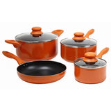 Gibson Colorsplash Branston 7 pc Cookware Set- Orange