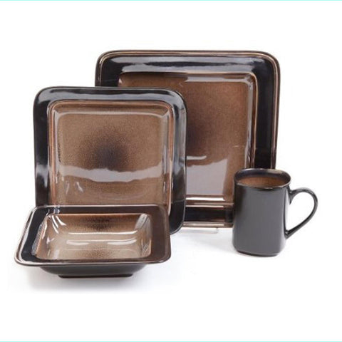 Gibson 16&minus;pc. Astro Galleria Brown Dinnerware Set