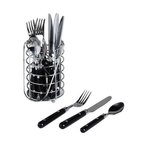 Gibson 12pc Palmdale Dinner Flatware Set- Black