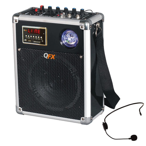 QFX Portable Battery Powered Bluetooth PA Speaker