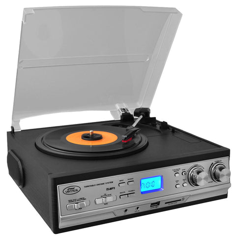 Pyle Classic Retro Style Turntable with AM/FM Radio, Cassette Player &amp; Aux Input For iPod/MP3 Players