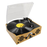 Pyle Retro Belt-Drive Turntable with Three Speeds and AM/FM Radio