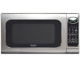 Sharp - 1.3 Cu. Ft. Mid-Size Microwave - Pearl Silver - Reconditioned